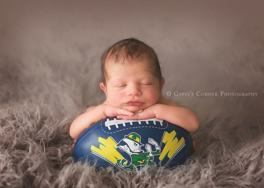 Buffalo Newborn Photographer|With grandpas football|Gypsy's Corner Photography-58Web