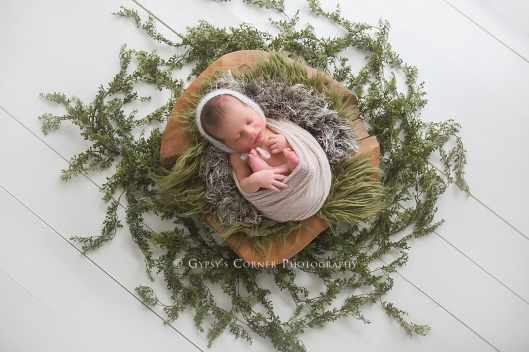 WNY Newborn Photographer|Baby boy in wood bowl|Gypsy's Corner Photography-135Web
